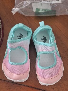 Kids Pink and Aqua Mary Jane Water Shoes